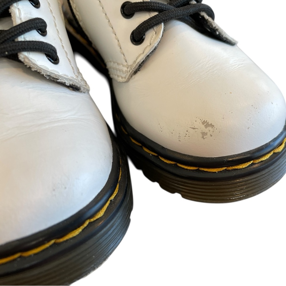 Dr Martens 1460T White Leather Combat Zip Boots Air Wair Toddler Size 7 US - Picture 5 of 11